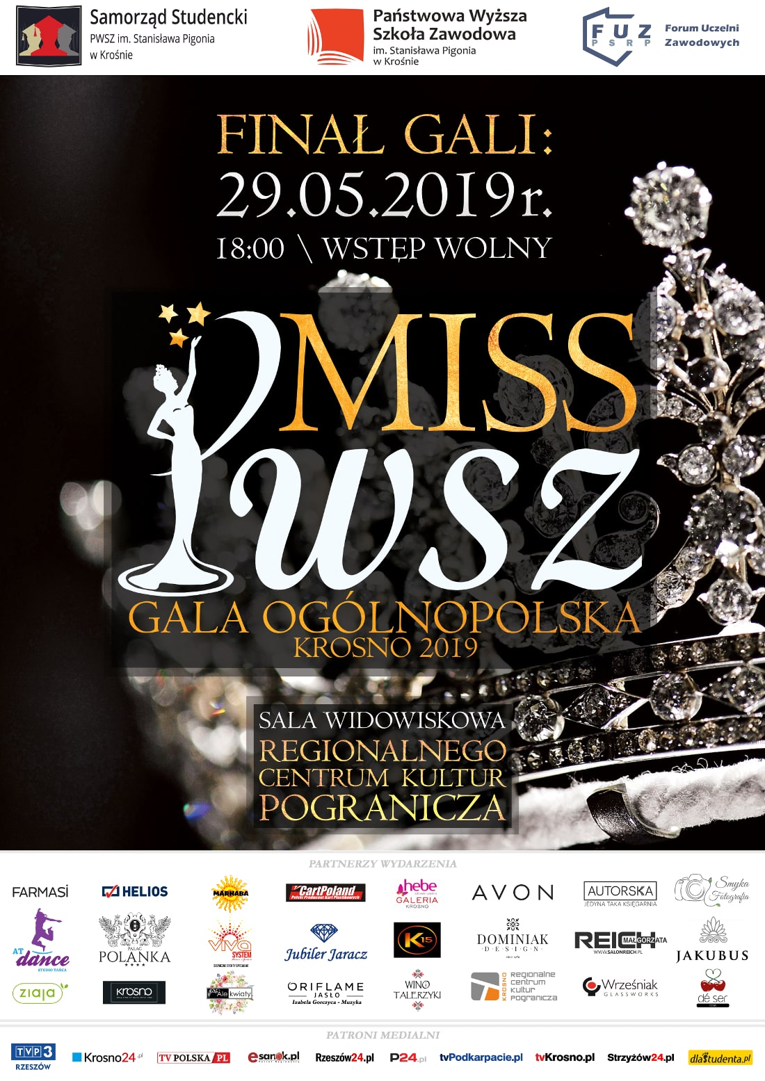 Gala Miss PWSZ 2019 plakat