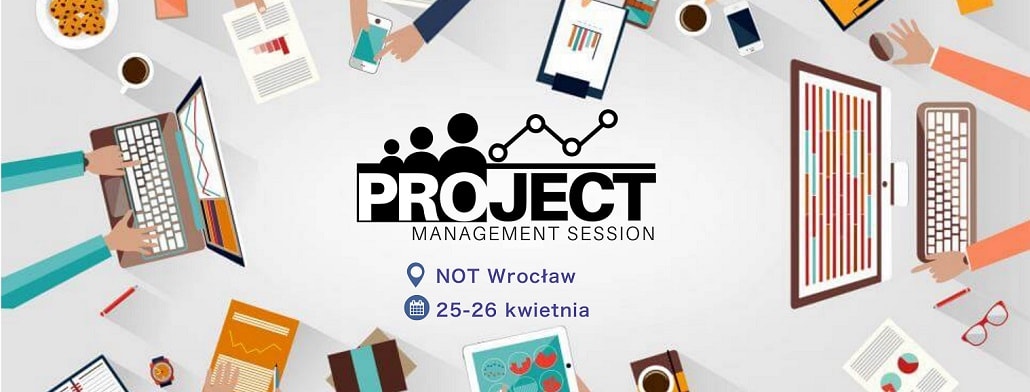 Logo, Miejsce, Data, Project Managment Session 2020 - baner z informacjami