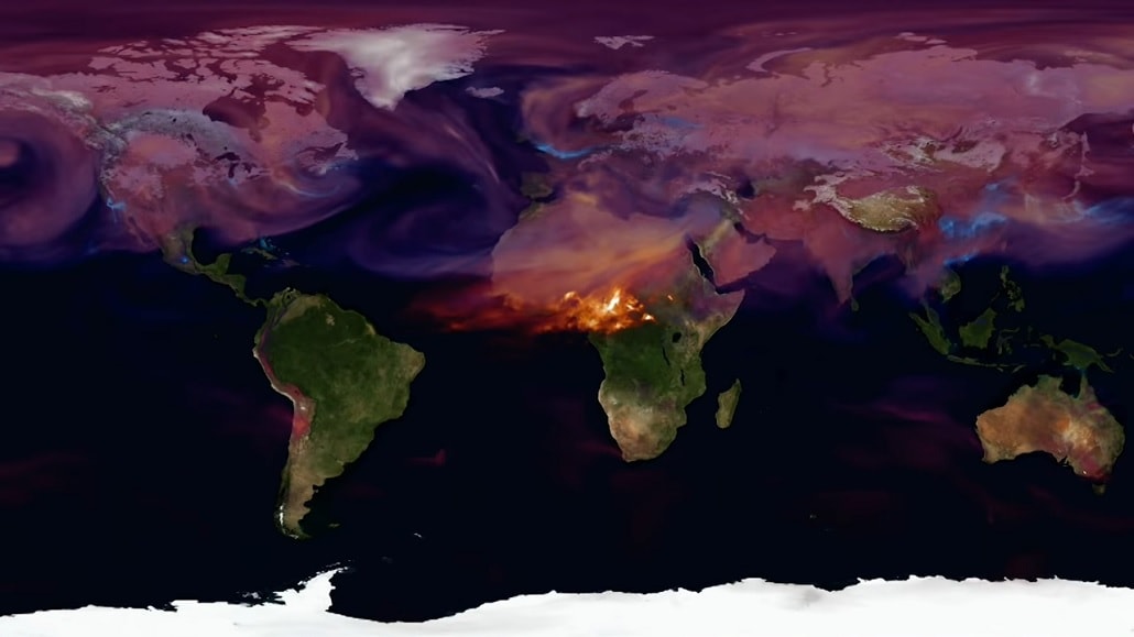 Emisja gazów cieplarnianych na Ziemi wg NASA