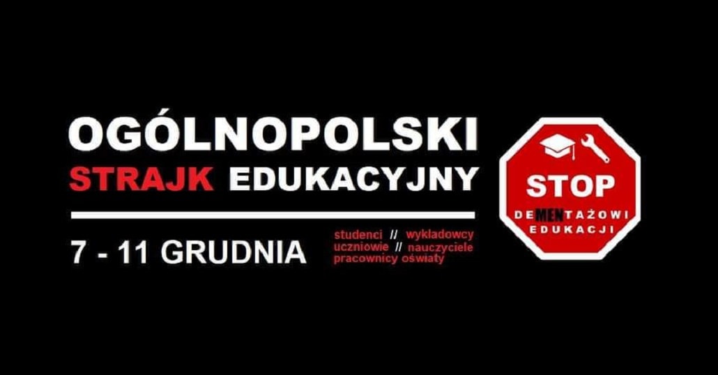 Strajk generalny uczniów i studentów 2020 baner plakat