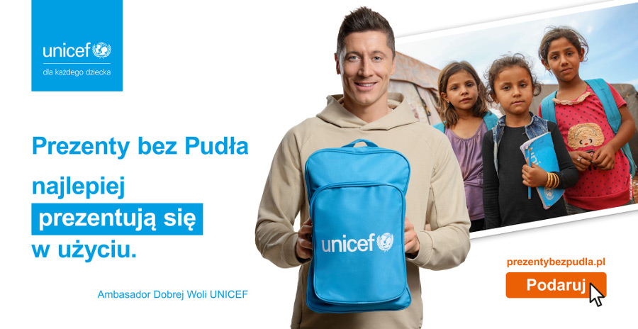 Robert Lewandowski wspiera UNICEF Polska