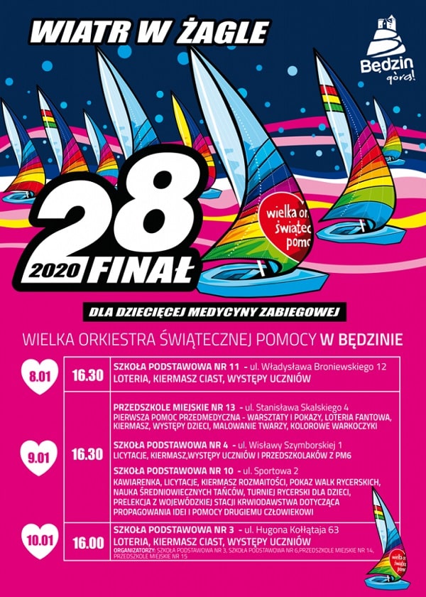 Harmonogram 28. finału WOŚP - Będzin