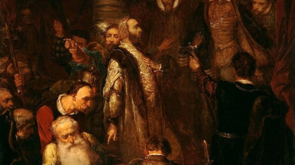 "Zabicie Wapowskiego w czasie koronacji Henryka Walezego" Jan Matejko