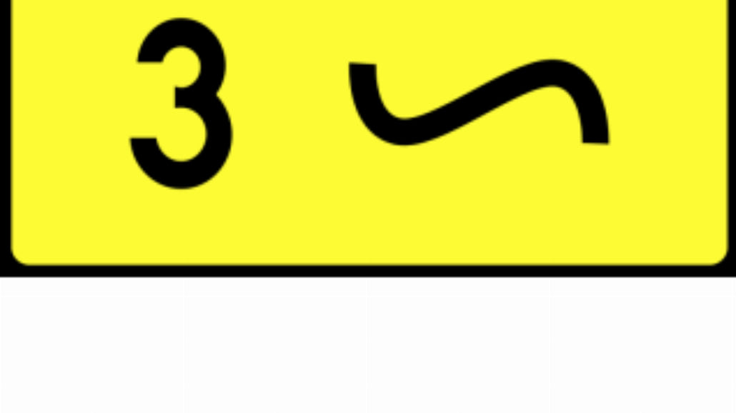 T-4 "tabliczka wskazująca liczbę zakrętów"