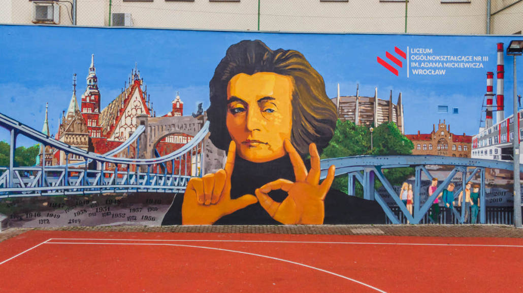 Adam Mickiewicz mural Wrocław